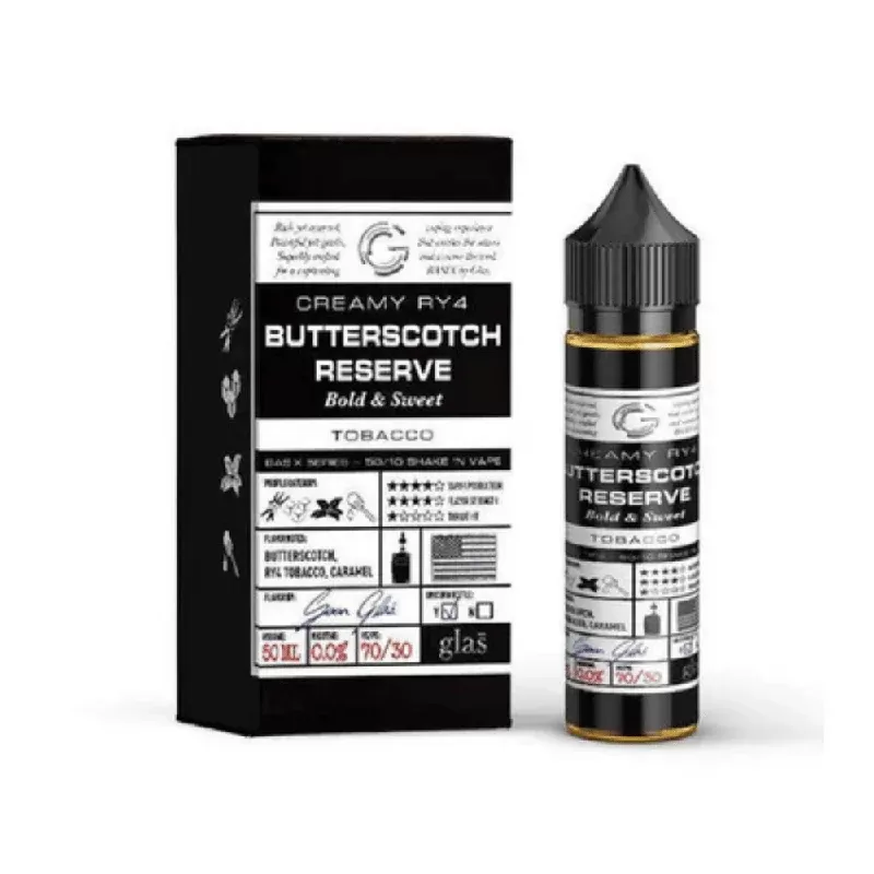 Glas Basix 50ml Shortfill E-Liquid Butterscotch Reserve - Nicotine Strength#0mg