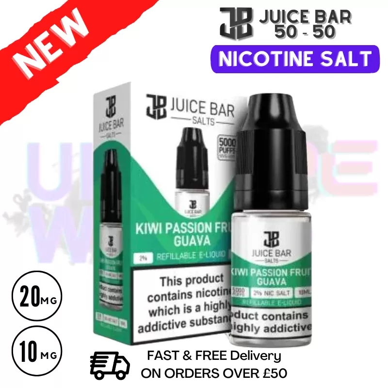 Kiwi Passionfruit Guava Juice Bar Nic Salt 10ML eLiquid Only £1.99