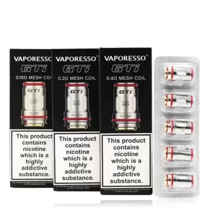VAPORESSO GTI REPLACEMENT COILS 0.150 0.20 0.4 Ohm | Pack Of 5 Coils