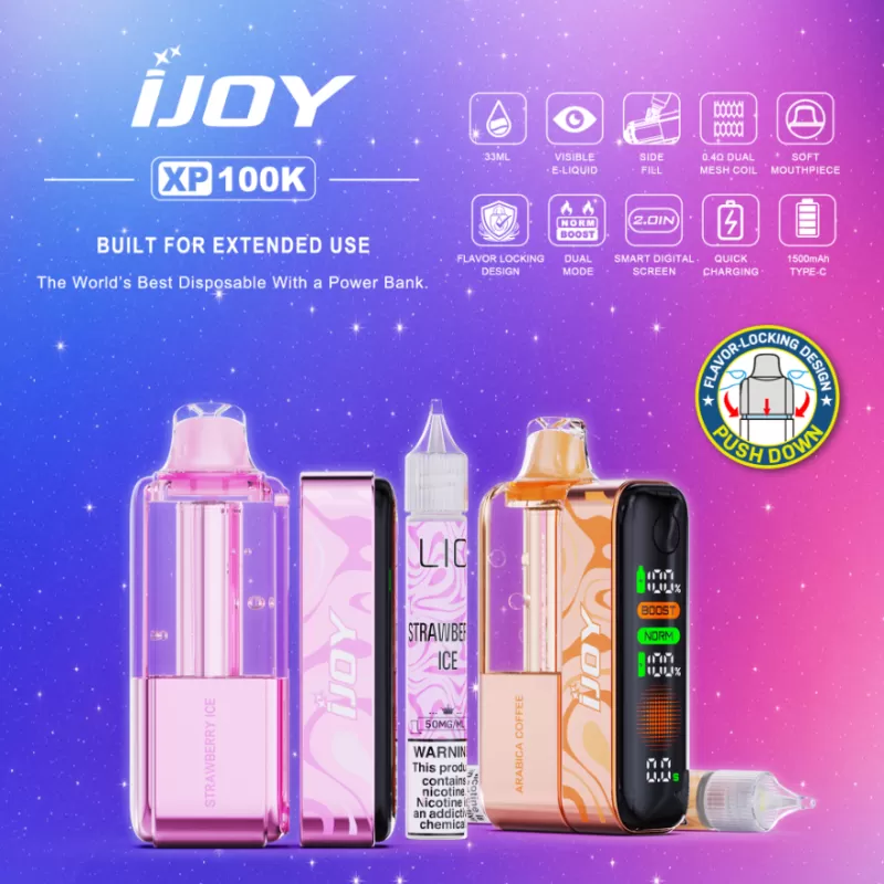 iJoy XP100K Refillable Disposable KIT TEXAS COMPLIANT - Blueberry Blackberry - Vapeciga - Image 3