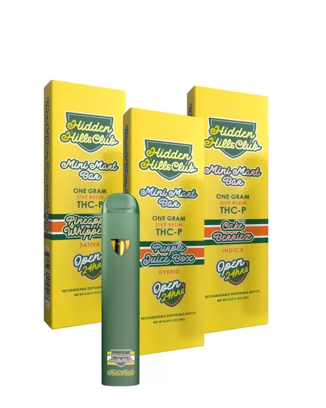 Hidden Hills Mini Mart Disposable | 1g - Size#1 Gram~Flavor#Pineapple Whipperz (Sativa)>Purple Juice Box (Hybrid)>Cake Berriez (Indica)