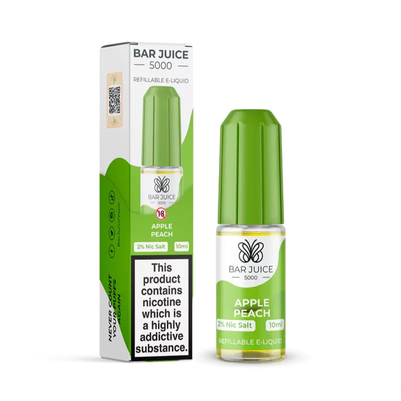 Bar Juice 5000 Salt Nicotine Apple Peach 10mg & 20mg Salts - Vape Product, Vape Product