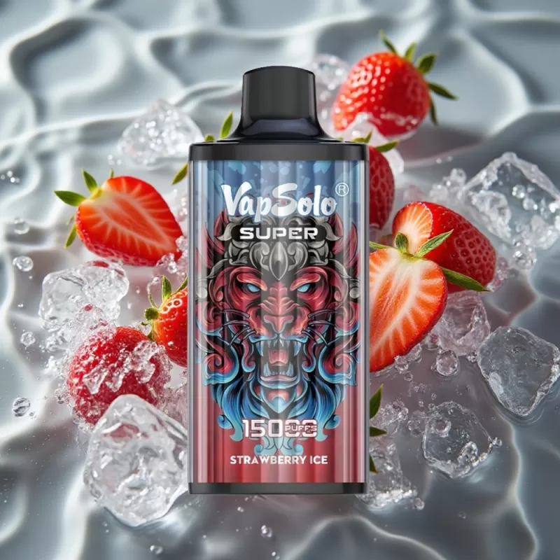 Vapsolo Super 15000 Puffs Strawberry Ice Disposable Vape – 40ml E-Liquid, 850mAh Type-C - Bangvapeaustralia