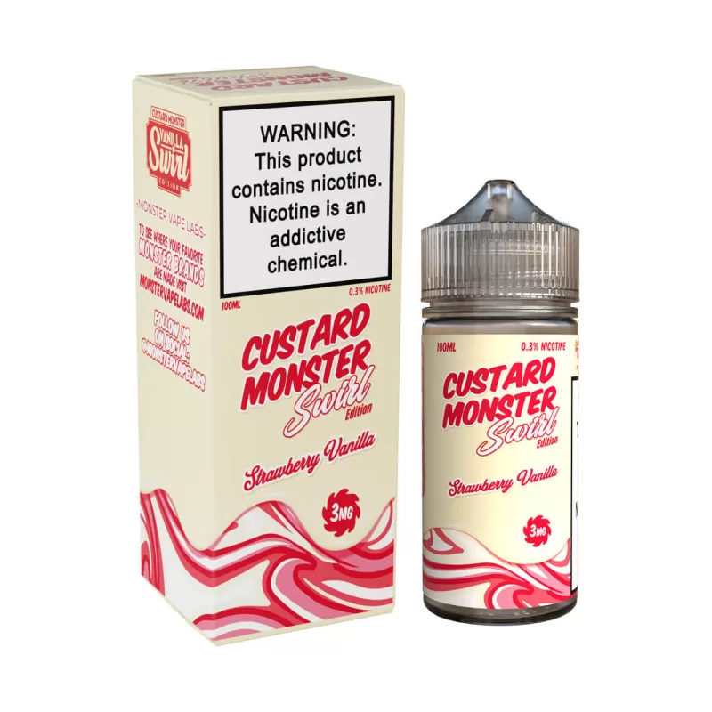 Custard Monster Swirl Edition - Strawberry Vanilla - 100ML E-Liquid - 3MG