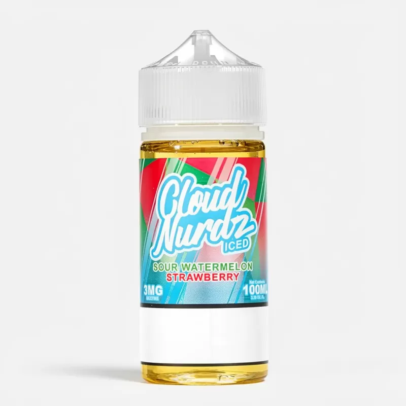 Cloud Nurdz Iced Sour Watermelon Strawberry 100mL Vape Juice - Vape Product, Vape Product (478060)