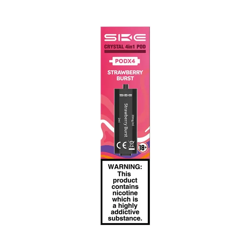SKE Crystal 4in1 Strawberry Burst Pods (4 Pack) - Nicotine Strength#20mg