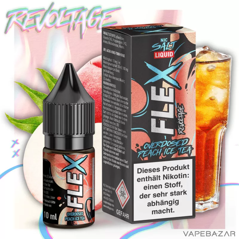 Revoltage Flex – Overdosed Peach Ice Tea - 20mg/ml, Nikotinfrei