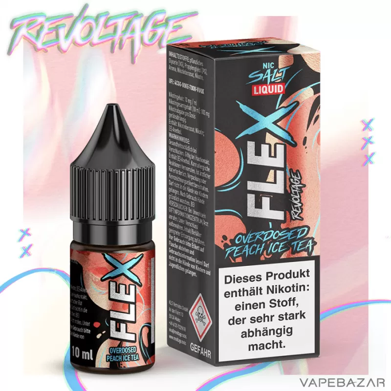 Revoltage Flex – Overdosed Peach Ice Tea - 20mg/ml, Nikotinfrei - Image 2