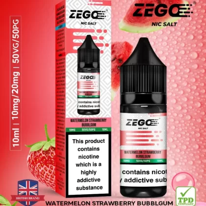 Zego Watermelon strawberry Bublegum Nic Salt - 10 Pack - 10mg