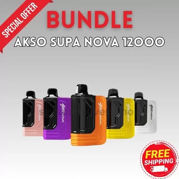 Akso Supa Nova Starter Kit 12000 Puffs Bundle - Free
