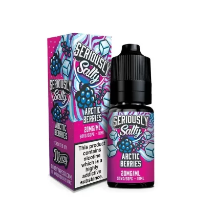 Seriously Salty 10ml Nic Salt E-Liquid - Flavour#Arctic Berries>Berry Watermelon>Blackcurrant Lemonade>Blue Razz Ice>Frozen Apple Berry>Ice N Berg~Nic Salt Strength#5mg>10mg>20mg