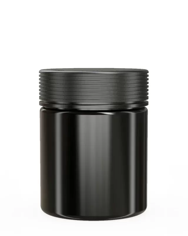 CHUBBY GORILLA | Child Resistant Black Plastic Spiral XL Jar w/ Black Cap | 92.5mm – 18.5oz – 60 Count