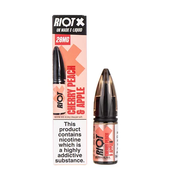 Cherry Peach & Apple Nic Salt E-Liquid by Riot X - 10mg