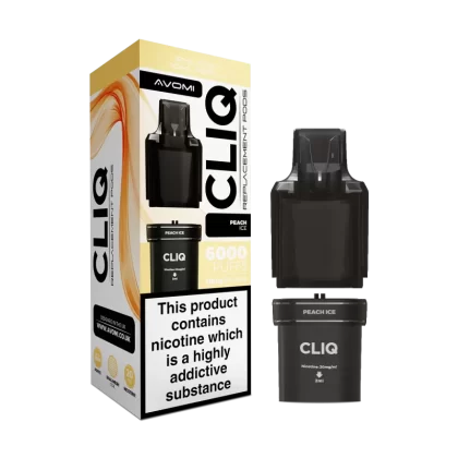 Peach Ice Avomi Cliq 6000 Refill Pack - Vapeshop Co