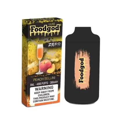 Foodgod Luxe Zero Nicotine Disposable 4000 Puffs 0% Nicotine Free – Peach Bellini