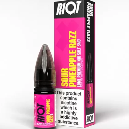 Sour Pineapple Razz Nic Salt E-Liquid - Riot X - 5mg - PG 50%