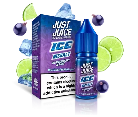 Just Juice ICE Nic Salt E-Liquids - Nic Salt Strength#5mg>11mg>20mg~Flavour#Blackcurrant & Lime>Citron & Coconut>Grape & Melon>Pure Mint>Wild Berries & Aniseed