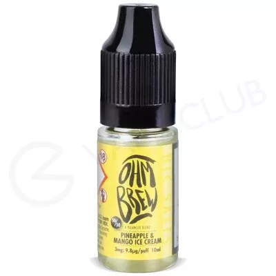 Pineapple and Mango Ice Cream E-liquid by Ohm Brew 50/50 Nic Salts