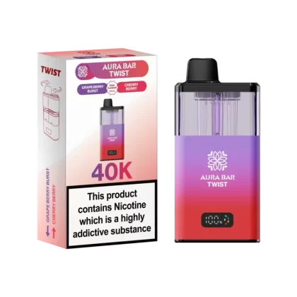 Aura Bar Twist 40K Vape Kit By Crystal Prime - Ice Pop / Juicy Peach
