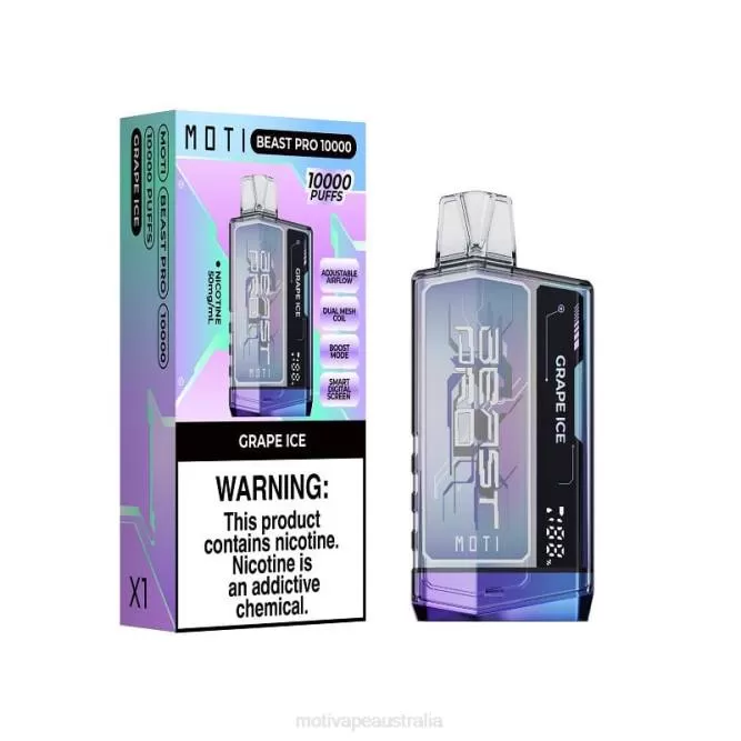 MOTI vape disposable Australia – MOTI Beast Pro Disposable Vape (5%, 10000 Puffs) Grape Ice 6422T45