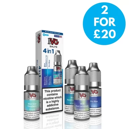 10mg IVG 4 In 1 Nic Salts - Blue Razz Edition, Red Edition; Vape Product