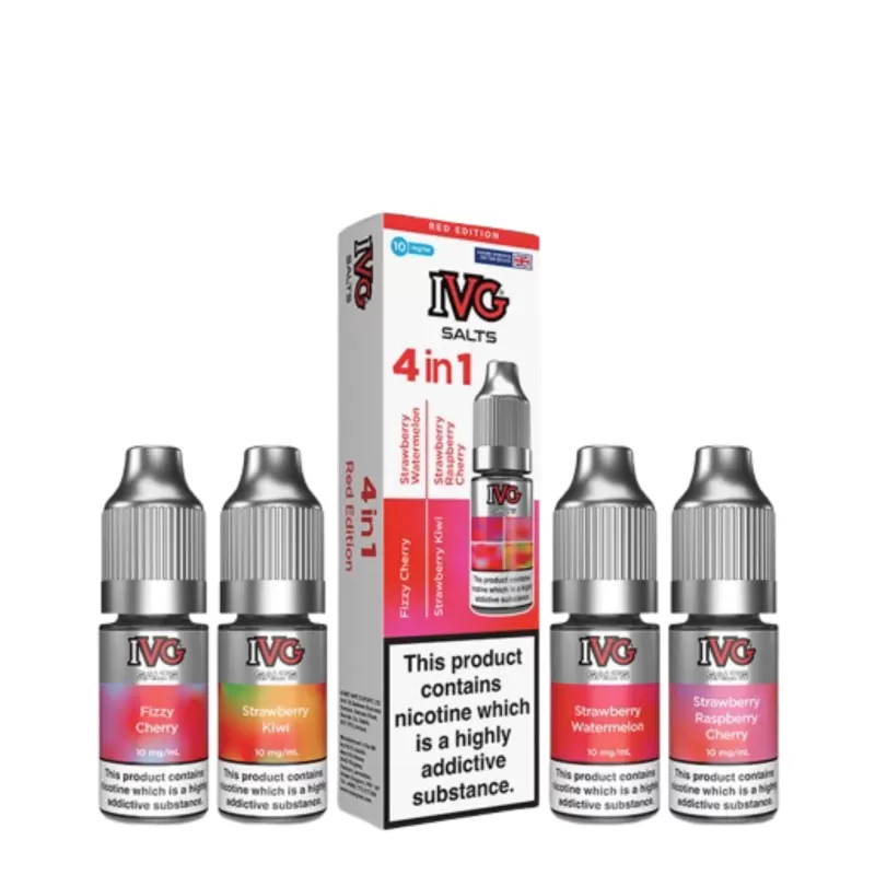 10mg IVG 4 In 1 Nic Salts - Blue Razz Edition, Red Edition; Vape Product - Image 3