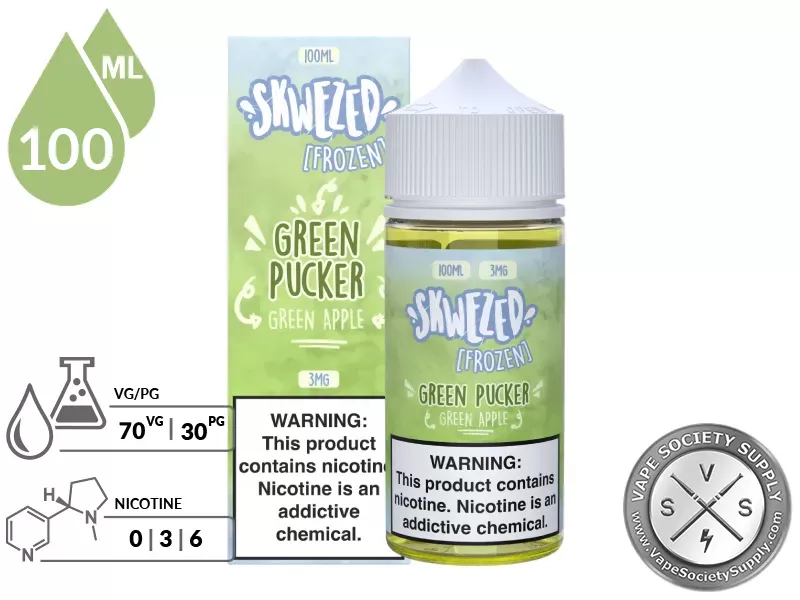 Green Apple Iced SKWEZED 100ml - Image 2