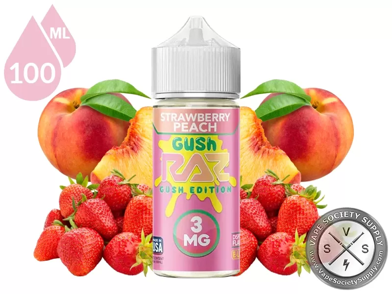 Strawberry Peach Gush Pod Juice x RAZ 100ml - Vape Product, Vape Product