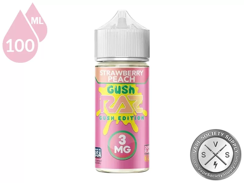 Strawberry Peach Gush Pod Juice x RAZ 100ml - Vape Product, Vape Product - Image 3