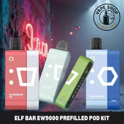 ELF BAR EW9000 Prefilled Pod Kit 9000 Puffs 50mg Disposable Vape - Blue Razz Ice, California Cherry