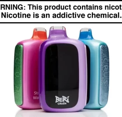 Beri Crush 50K Zero Nicotine Disposable Vape – 50,000 Puffs - Blue Razz Ice, Grape Ice