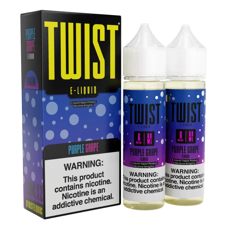 TWIST E-Liquid - Purple Grape - 120ML E-Liquid (Twin 60ML Pack) - 6MG