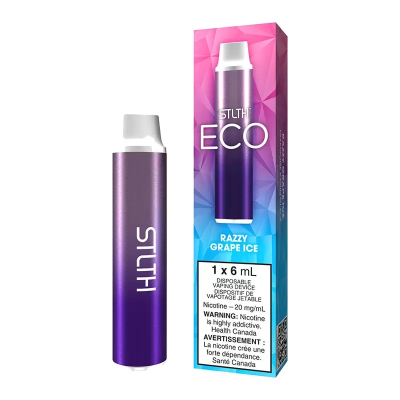 STLTH ECO Disposable Vape Device – Razzy Grape Ice - Nicotine Strength#20mg/ml