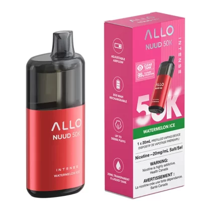 Allo Intense Nuud 50K Disposable Vape Device - Watermelon Ice 20ml - 20mg/ml