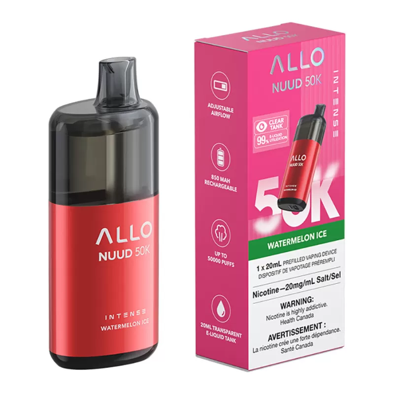 Allo Intense Nuud 50K Disposable Vape Device - Watermelon Ice 20ml - 20mg/ml