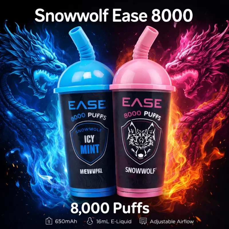 Snowwolf Ease 8000 - Rose Grape / 5% - Vapeciga - Image 2