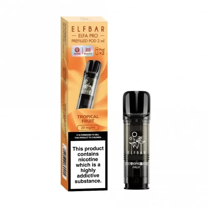 Elf Bar Elfa Tropical Fruit Nic Salt E Liquid Pods – Elfa PRO Series (2 x 2ml)