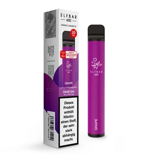 ELF BAR 600 – Grape - Traube / Elf Bar / 20mg/ml / 550 mAh / Propylenglykol / pflanzliches Glycerin / Aromastoffe / Nikotin / ca. 600 - Image 3
