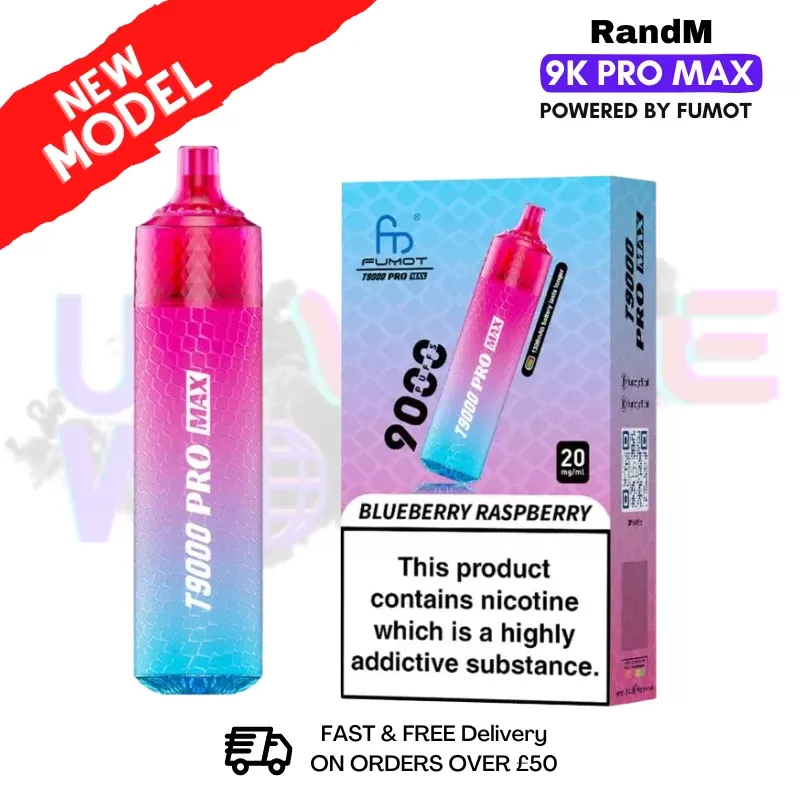 Blueberry Raspberry RandM T9000 Pro Max Pod Kit