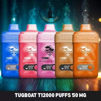 Tugboat T12000 puffs 50 MG rechargeable vape in Dubai uae - Vape Product, BOX OF 10 PCS; Black Mamba, Blackcurrant Lychee