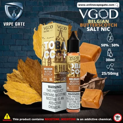 VGOD Tobacco Plus Belgian Butterscotch Salt Nic - 30ml