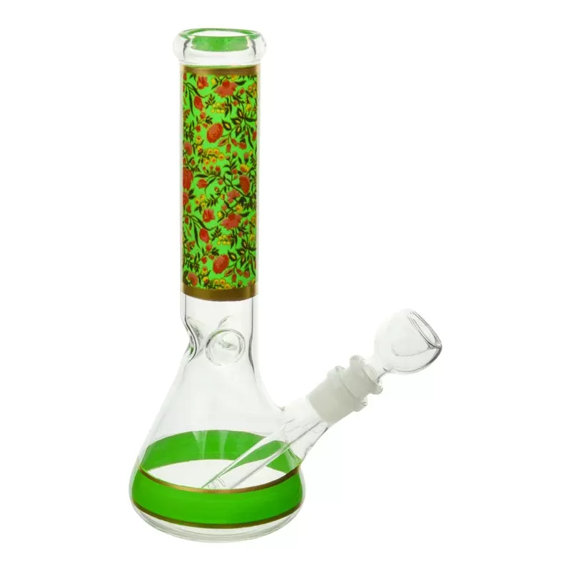 Floral Beaker Bong – 10in