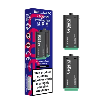 Blueberry Sour Raspberry Elux Legend 1500 Pods - 20mg - Vape Product (312633)