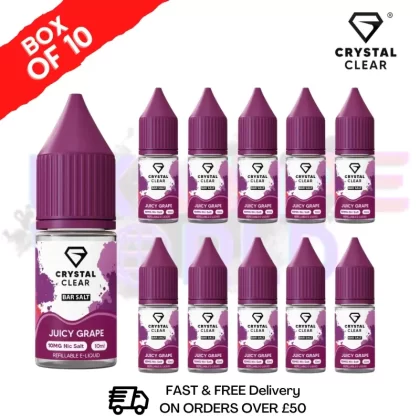 Juicy Grape Crystal Clear Nic Salt Box Of 10 – Only £17.99